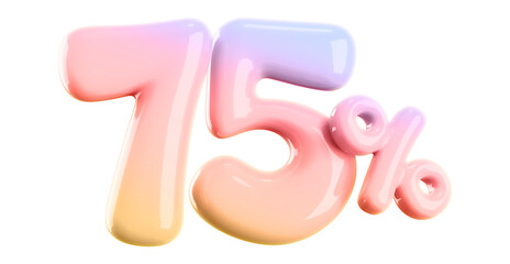 Discount 75 Percent Off Sale Gradient Number 3D