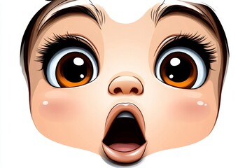 Line art of a young childâ€™s face with wide, curious eyes, capturing the pure curiosity of innocence in a simple form, symbolizing wonder and calm