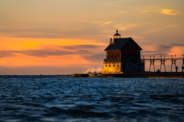 sunset over the Lake Michigan 