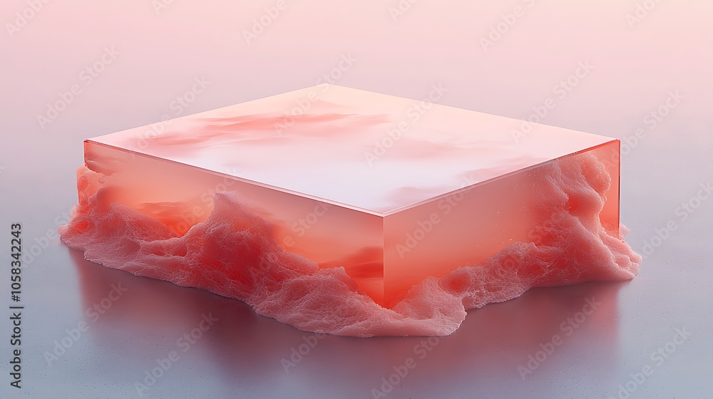 Aufkleber translucent coral structure on soft background a blend of art and nature in modern design