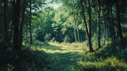 Fototapeta premium sun rays in the forest