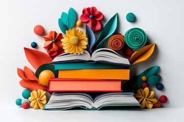 a 2D cartoon illustration of a classroom poster with educational quotes motivating and colorful white background