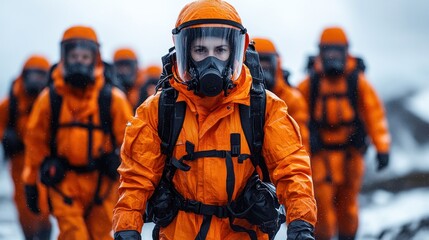 Hazmat Team in Snowy Terrain