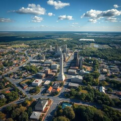 Aerial view of rapid city south dakota in summer aerial city Ultra realistic Photorealistic 