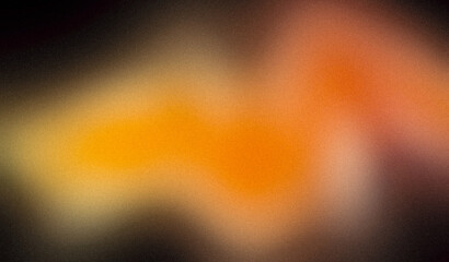 Orange dark color grainy gradient backdrop design. Abstract glowing color flow, vibrant shaped colors from light to dark background, smooth colors flow