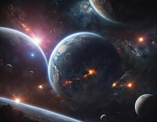 Space background with many stars