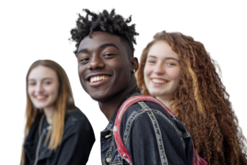 PNG Multiethnic stude laughing clothing smiling.