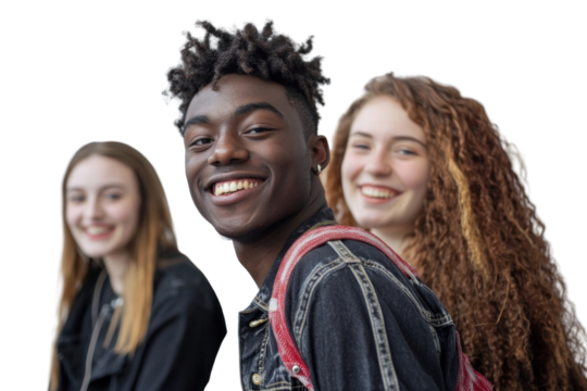 PNG Multiethnic stude laughing clothing smiling.