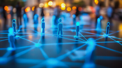 Smart digital Innovation city with connection network reciprocity over the cityscape. of future smart wireless digital city and social media networking systems that connects people with in city