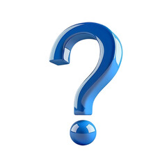 Naklejka premium A 3D blue question mark with a glossy finish.