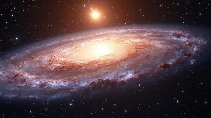 Fototapeta premium Stunning depiction of a spiral galaxy in deep space.