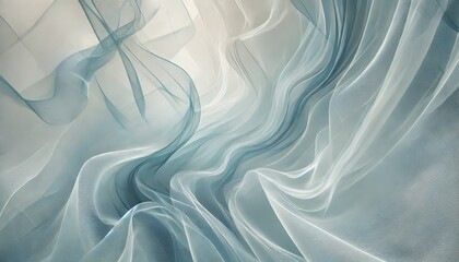 Obraz premium Delicate Flowing Abstract in Serene Blue Hues, A Soothing Journey of Light, Layers, and Texture