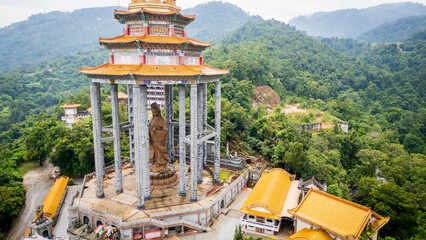 Aerial view of Kek Lok Si Temple in George Town Penang Malaysian 