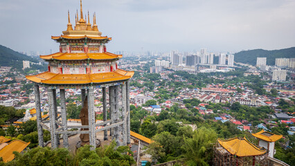 Aerial view of Kek Lok Si Temple in George Town Penang Malaysian 