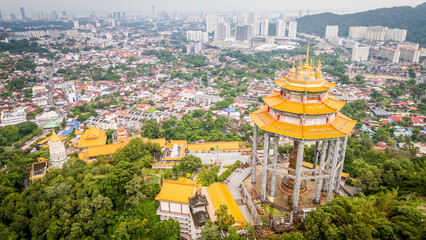 Aerial view of Kek Lok Si Temple in George Town Penang Malaysian 