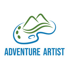 Fototapeta premium adventure artist flat minimalist logo design