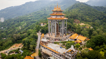 Aerial view of Kek Lok Si Temple in George Town Penang Malaysian 