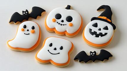 Obraz premium Delightfully spooky halloween cookies fun decorations and creative shapes for festive treats
