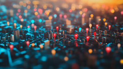 Obraz premium Smart digital Innovation city with connection network reciprocity over the cityscape. of future smart wireless digital city and social media networking systems that connects people with in city