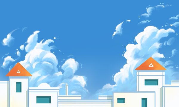 Urban architecture under the blue sky, with buildings as the backdrop