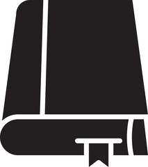 Book Glyph Icon Illustration