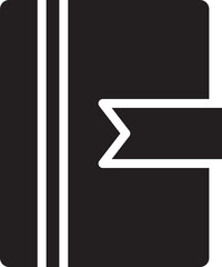 Book Glyph Icon Illustration