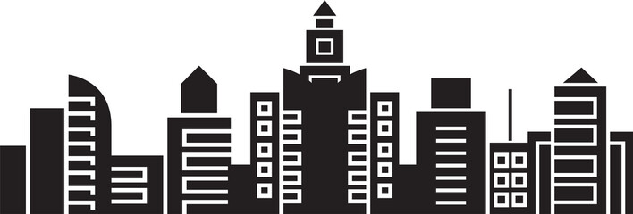 Obraz premium City Skyline Building Silhouette Illustration