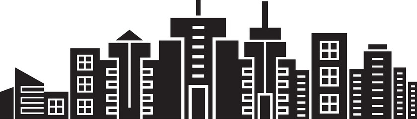 City Skyline Building Silhouette Illustration