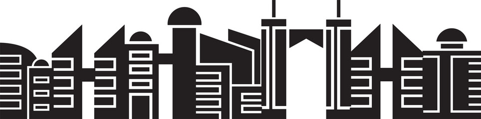 City Skyline Building Silhouette Illustration