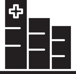 Fototapeta premium Hospital Building Glyph Icon