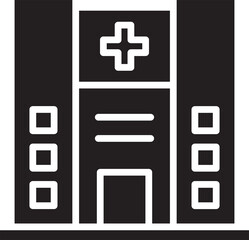Obraz premium Hospital Building Glyph Icon