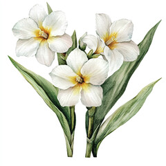 Fototapeta premium jonquil flower watercolor clipart illustration isolated