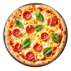 Delicious Cheesy Italian pizza, transparent png file