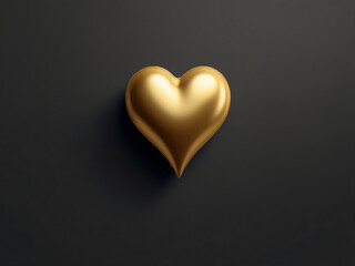 A golden heart on a plain background with ample blank space.