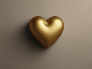 A golden heart on a plain background with ample blank space.