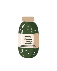 Vintage-inspired green storage jar with a lid, earthy tones, rustic feel