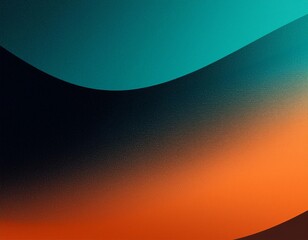 Minimalist and modern abstract shapes with contrasting orange and teal colors and a textured surface