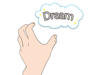 夢を掴む　イラスト