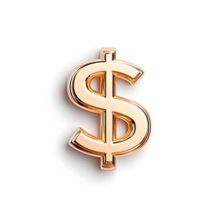 Obraz premium Golden Dollar Sign Symbol on White Background