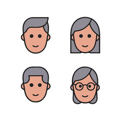 avatars head vector icon set