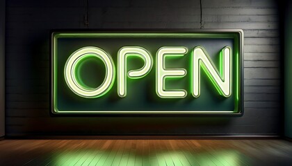 Obraz premium Artistic neon sign with modern design illuminated in a contemporary setting at night. Generative AI