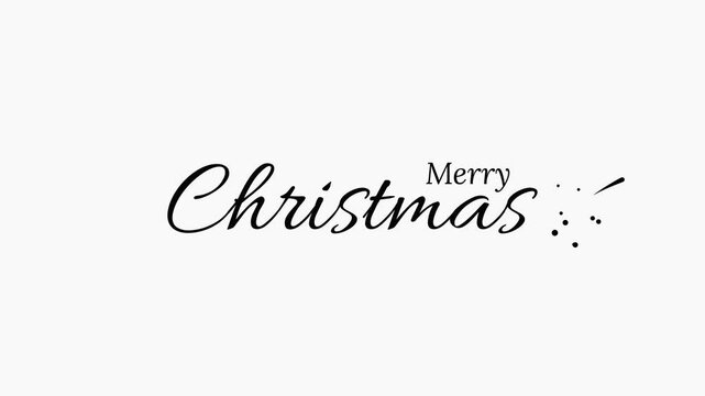 Animation of Merry Christmas handwritten in black  color, transparent background, suitable for greeting cards, advertisements, posters, wallpapers and social media.
