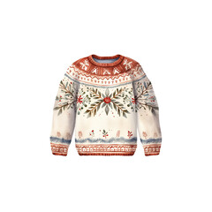 christmas sweater ivory red green and blue 