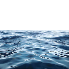 A close-up view of the ocean's surface, with gentle waves reflecting the sunlight. The water is a deep blue, with hints of turquoise.