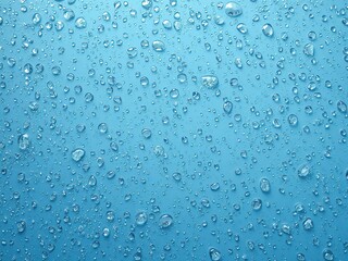 Blue water drops creating a glistening background, water, reflection, freshness