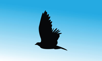 Bird Flying Alone Silhouette Design. 