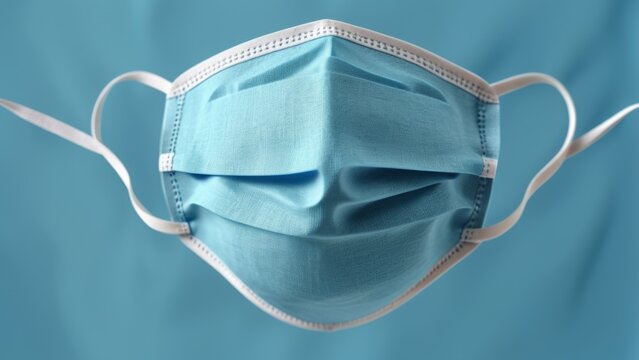 protective mask on blue