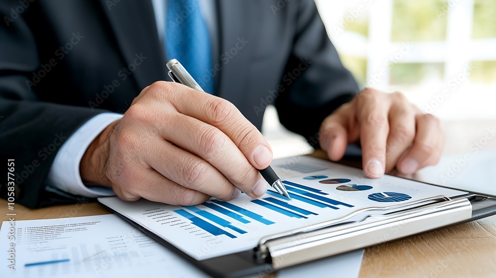 Poster analyzing business performance a detailed examination of financial trends through data visualization