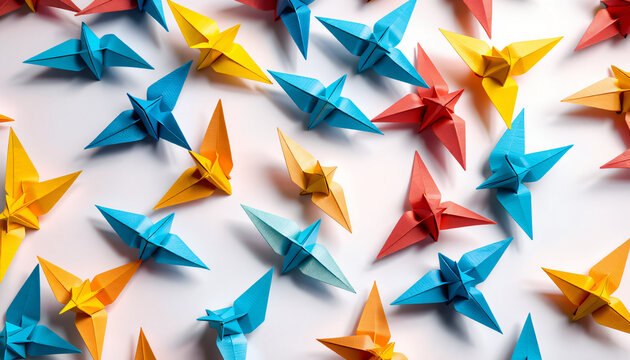 a birg made of paper origami