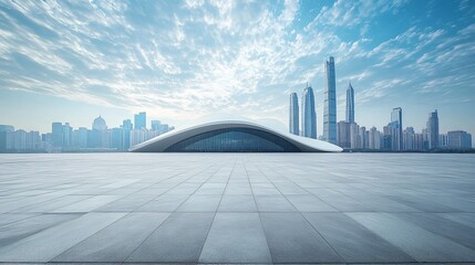 Fototapeta premium Opera House and Modern Architecture with City Skyline, Financial District, Urban Landscape, and Commercial Setting